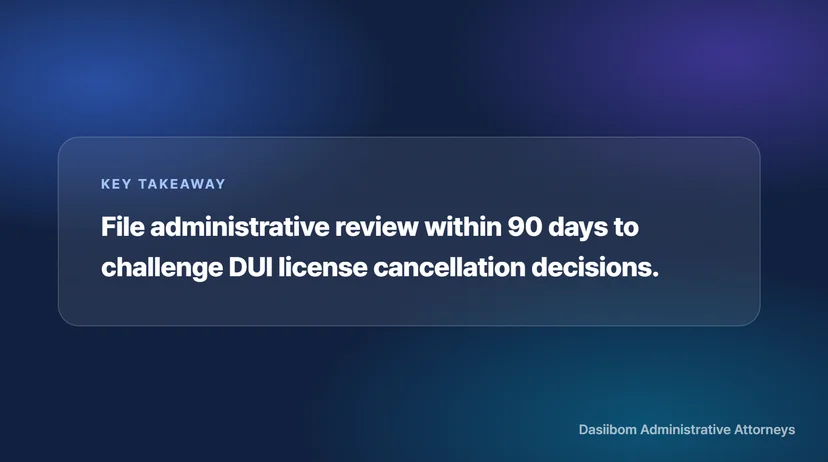 Challenging a License Cancellation for DUI: Administrative Review Can Help You Dispute It The Focus Will Be on DUI Measurement Refusal and Procedural Defects