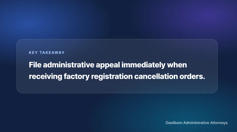 Factory Registration Cancellation: Complete Guide to Administrative Appeals and Administrative Litigation Factory Registration Cancellation Relief Method Step 2: Administrative Review