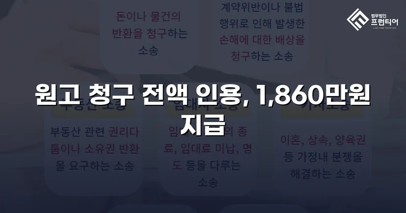 차용증 없이도 1,860만 원 전액 돌려받은 대여금 소송
