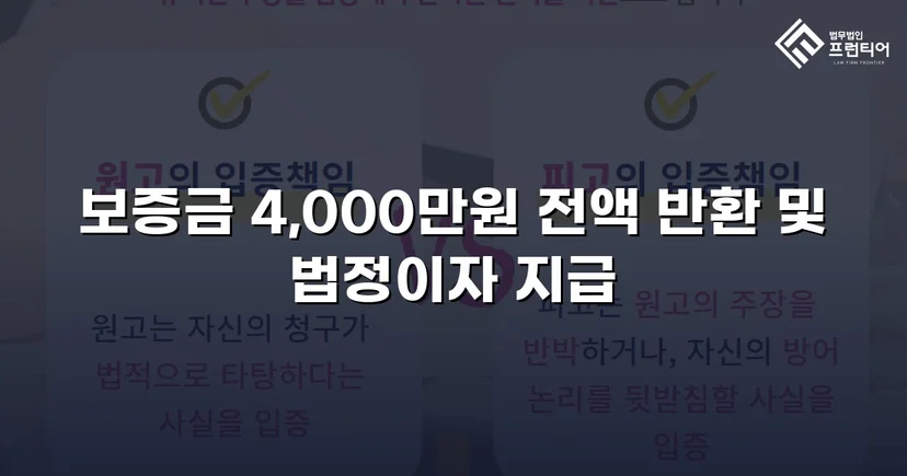 보증금 4,000만 원, 퇴거 후에도 돌려받지 못했던 임차인의 전부 승소