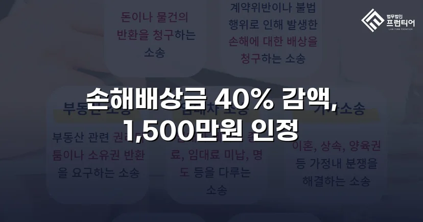 상간소송 위자료 2,500만 원 청구, 40% 감액으로 방어한 사건