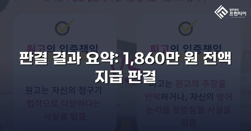 차용증 없이도 1,860만 원 전액 돌려받은 대여금 소송