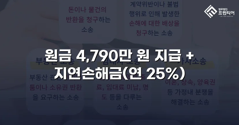 4,790만 원 전액, 연 25% 지연손해금까지 전부 인용된 대여금 소송