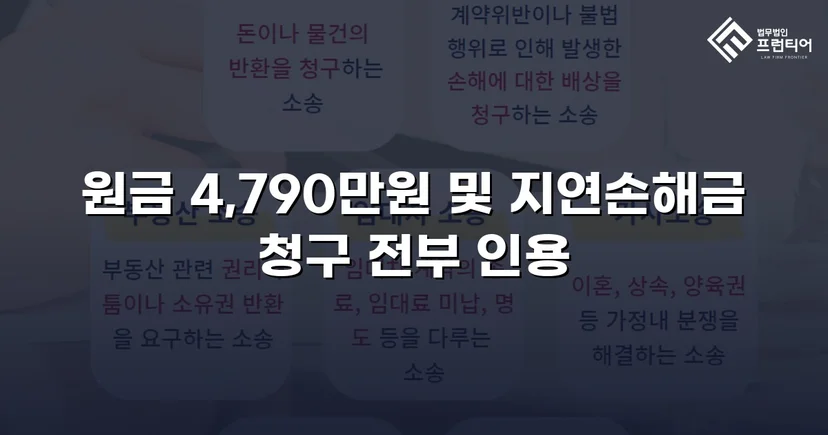 4,790만 원 전액, 연 25% 지연손해금까지 전부 인용된 대여금 소송