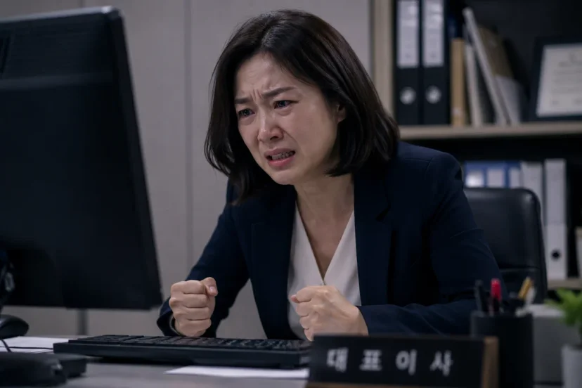 음주운전 재판|모니터를 보며 분노와 슬픔을 느끼는 대표이사