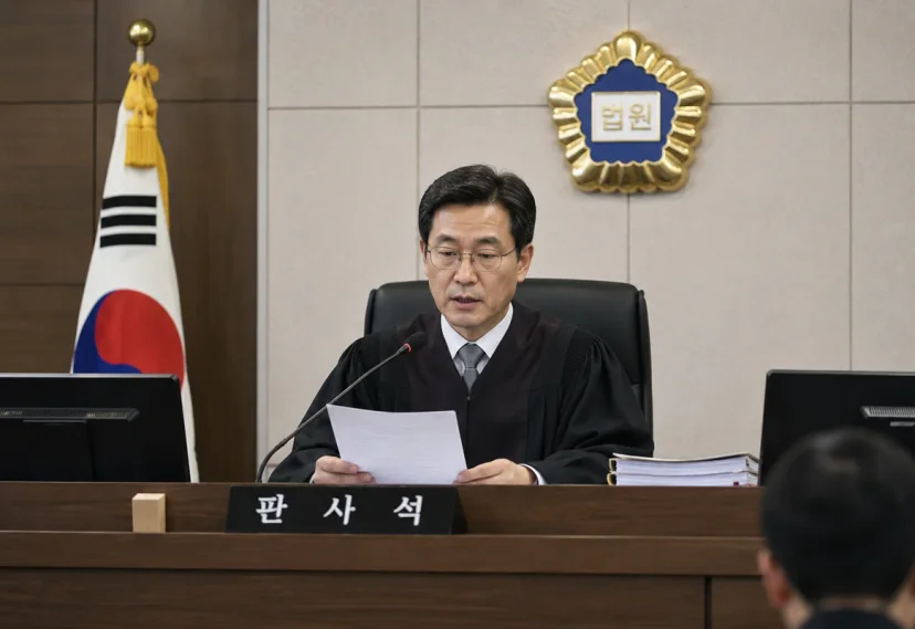 교통사고 뺑소니|법정 판사석에 앉아 서류를 검토하는 판사의 모습