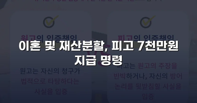 전업주부 기여도 55% 인정, 재산분할 7천만 원 확보