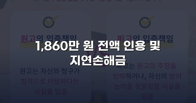 차용증 없이도 1,860만 원 전액 돌려받은 대여금 소송
