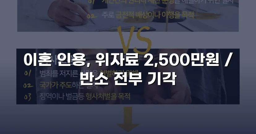 배우자의 부정행위, 반소까지 막아내고 이혼 및 위자료 2,500만 원 승소