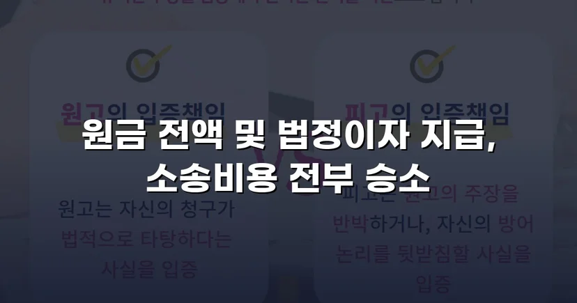 차용 사실조차 부인한 피고, 원금 전액과 법정이자까지 받아냈습니다