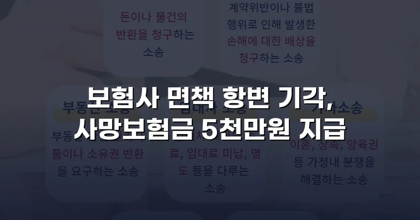 보험사의 자살 주장을 뒤집고 사망보험금 5,000만 원 지급 판결