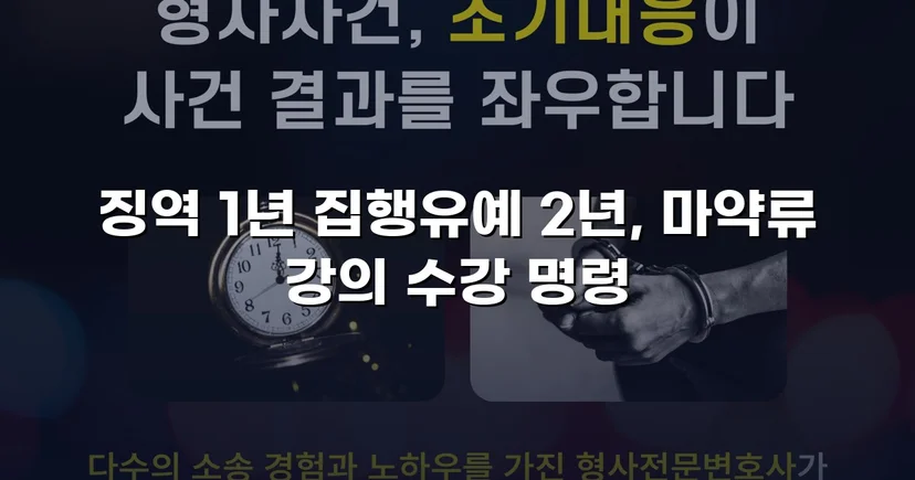 필로폰 2회 매수·4회 투약, 실형 위기에서 집행유예를 이끌어낸 변론