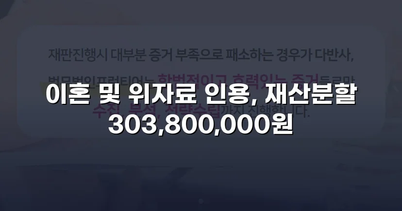 폭력 남편의 반소까지 기각, 재산분할 3억 원 이상 인정받다