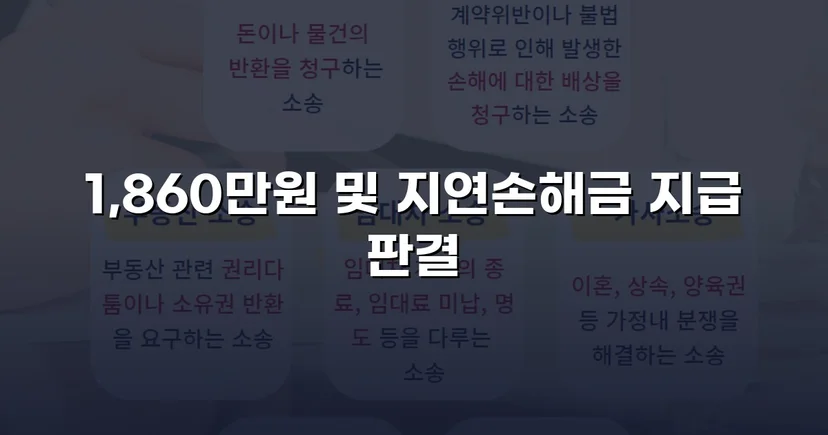 차용증 없이도 1,860만 원 전액 돌려받은 대여금 소송