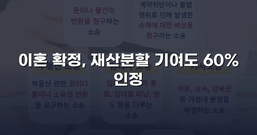 불리한 조건 속에서도 재산분할 기여도 60% 인정받다