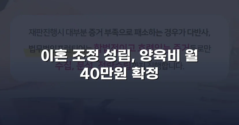 장기 분쟁 우려를 조정으로 완전히 끊어낸 이혼 사건