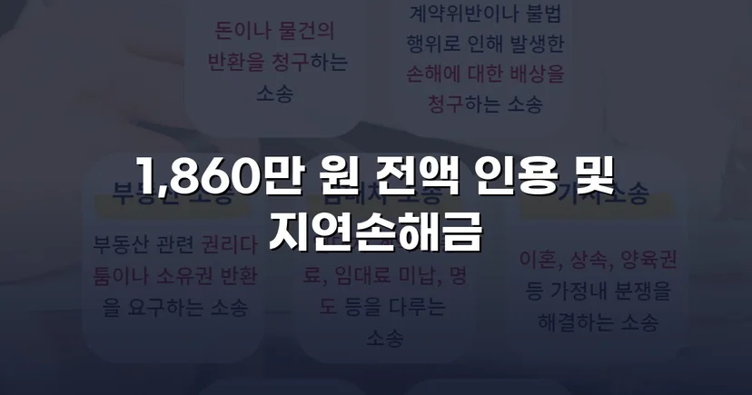 차용증 없이도 1,860만 원 전액 돌려받은 대여금 소송