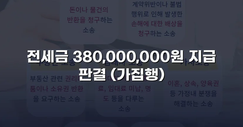 전세금 3억 8천만 원, 체납압류 속에서 전액 돌려받다
