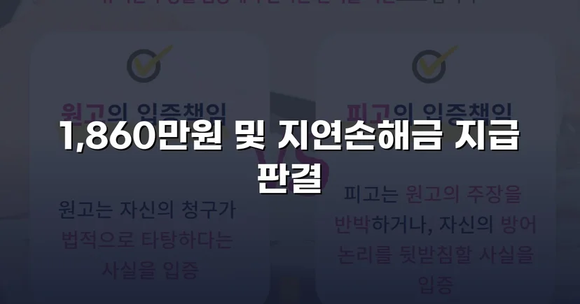차용증 없이도 1,860만 원 전액 돌려받은 대여금 소송
