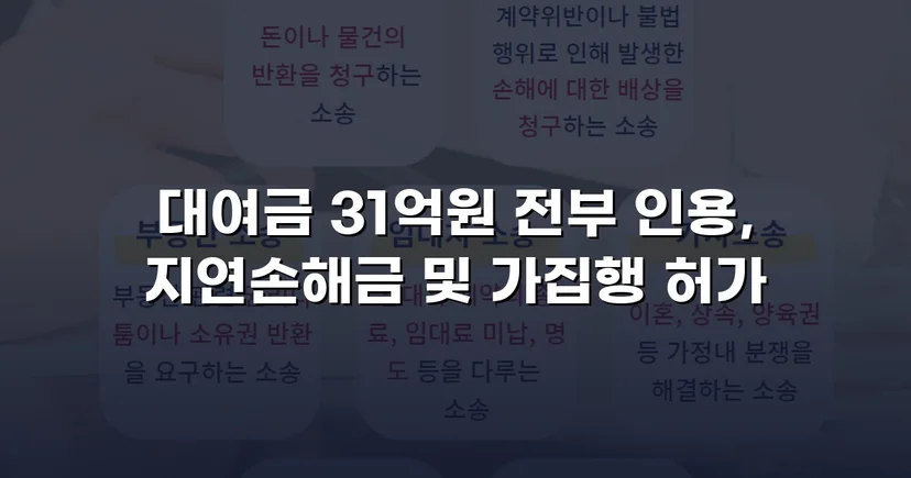 변제기 미도래 채권까지 전액 인용, 3,100만 원 대여금 승소