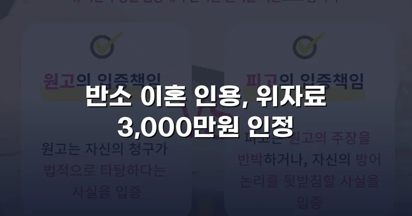 위자료 3,000만 원 전액 인정, 양육권까지 확보한 이혼 소송