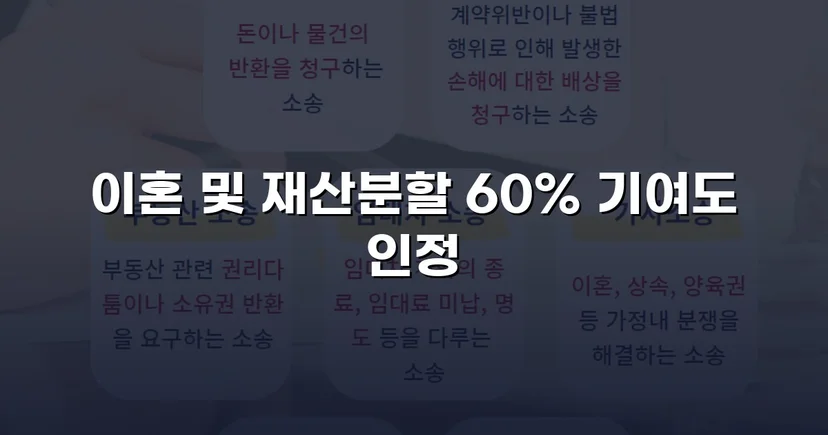 불리한 조건 속에서도 재산분할 기여도 60% 인정받다