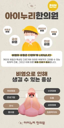 천안 아이누리한의원 비염 유형 및 증상 안내 카드뉴스