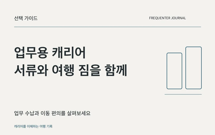 업무용 캐리어 서류와 여행 짐을 함께 — 업무 수납과 이동 편의를 살펴보세요