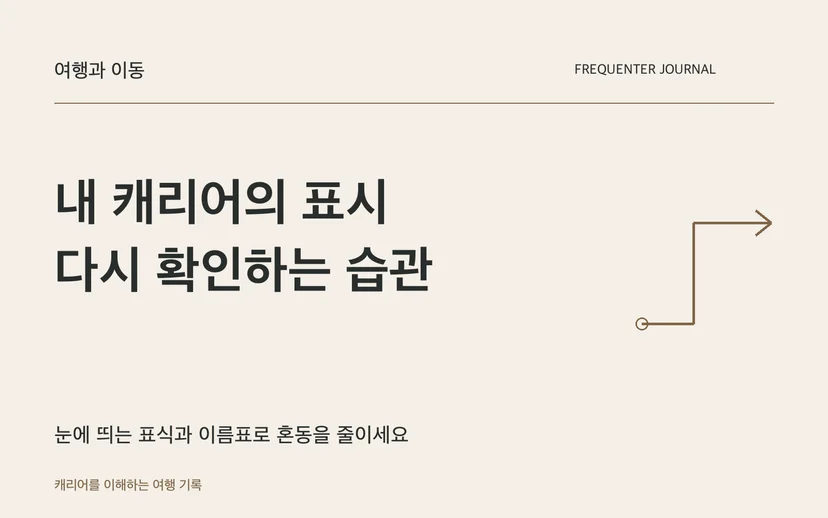 내 캐리어의 표시 다시 확인하는 습관 — 눈에 띄는 표식과 이름표로 혼동을 줄이세요