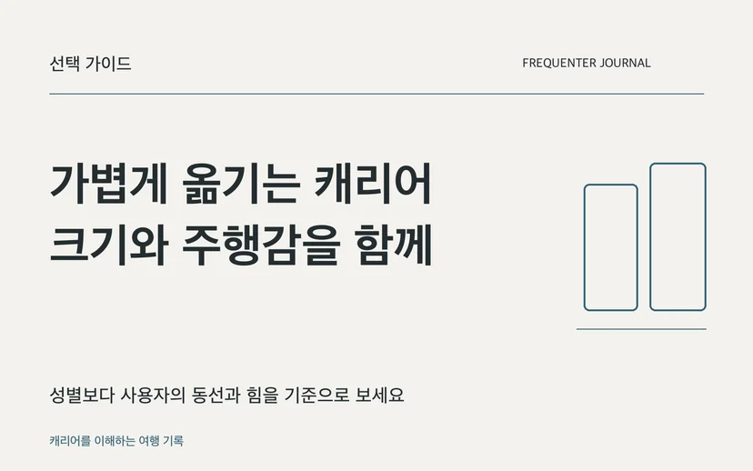가볍게 옮기는 캐리어 크기와 주행감을 함께 — 성별보다 사용자의 동선과 힘을 기준으로 보세요