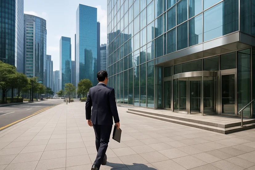 서울 도심 오피스 빌딩으로 향하는 외국인 창업자, D-8 기업투자비자