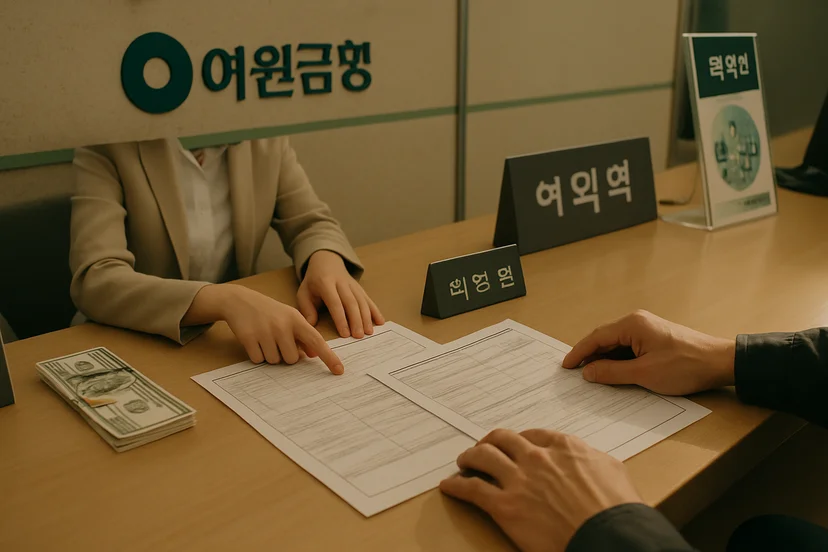외국환은행에서 투자금 해외 송금과 외국인투자기업 등록 서류를 확인하는 모습, D-8 투자비자 절차