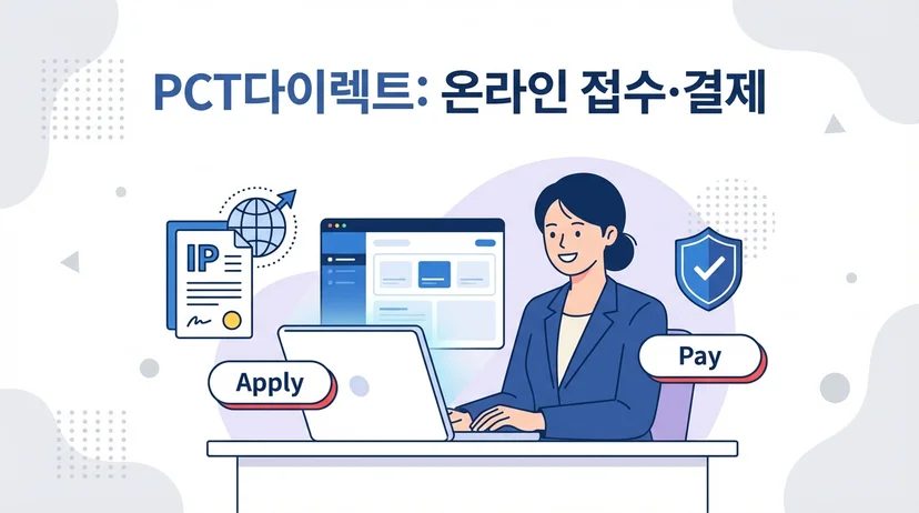 PCT다이렉트 온라인 접수와 결제를 표현한 일러스트