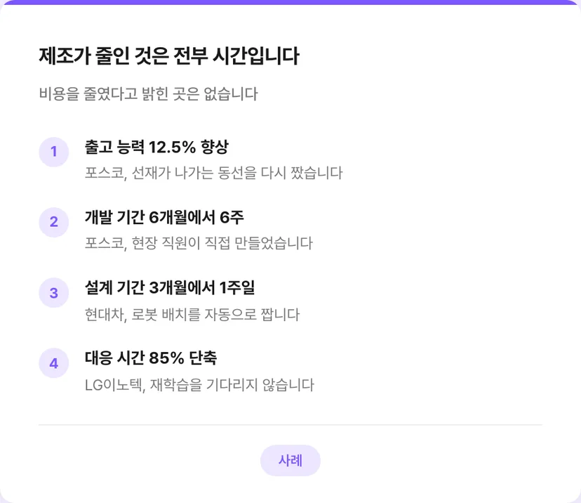 제조 대기업이 AI로 줄인 작업 시간