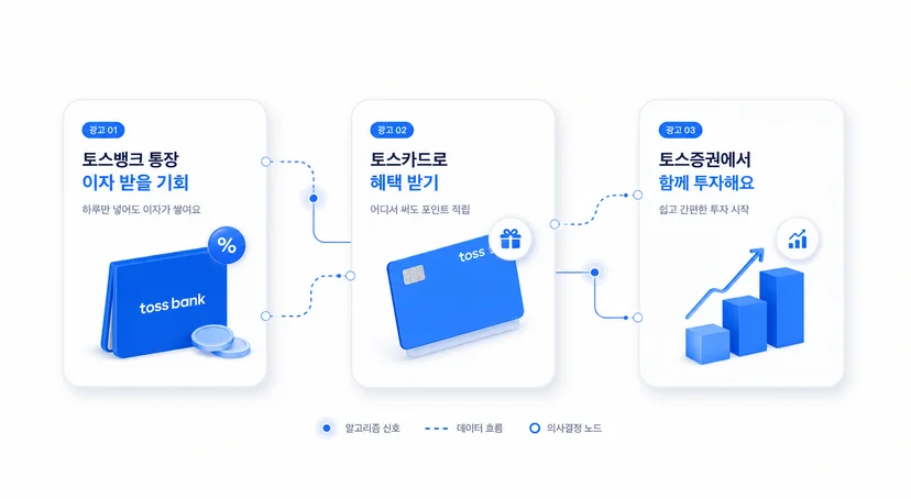 메타 광고 소재 기획 구조를 설명하는 일러스트