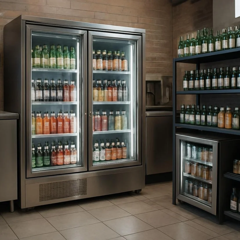 공장에서 직접 만드는 업소용음료수쇼케이스업체와 단순 유통사 중 어디가 유리할까요 설치 공간과 주변 이동 동선 확인 사진
