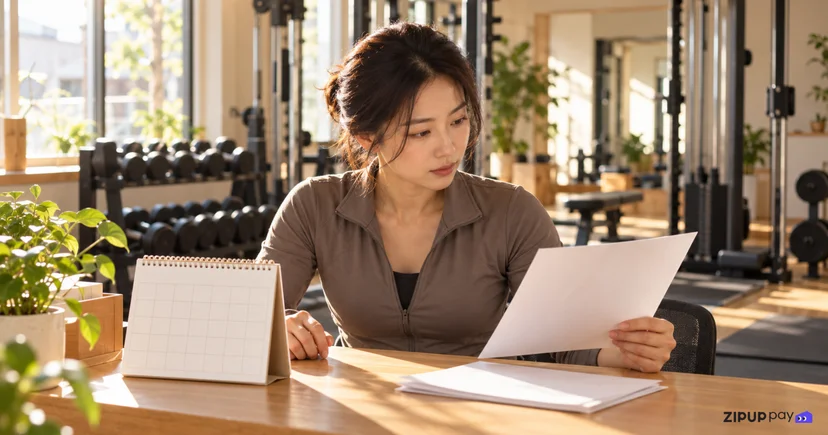 병원·헬스장·작은 상가가 업종마다 다른 매출 입금일과 임대료 날짜를 표현한 그림