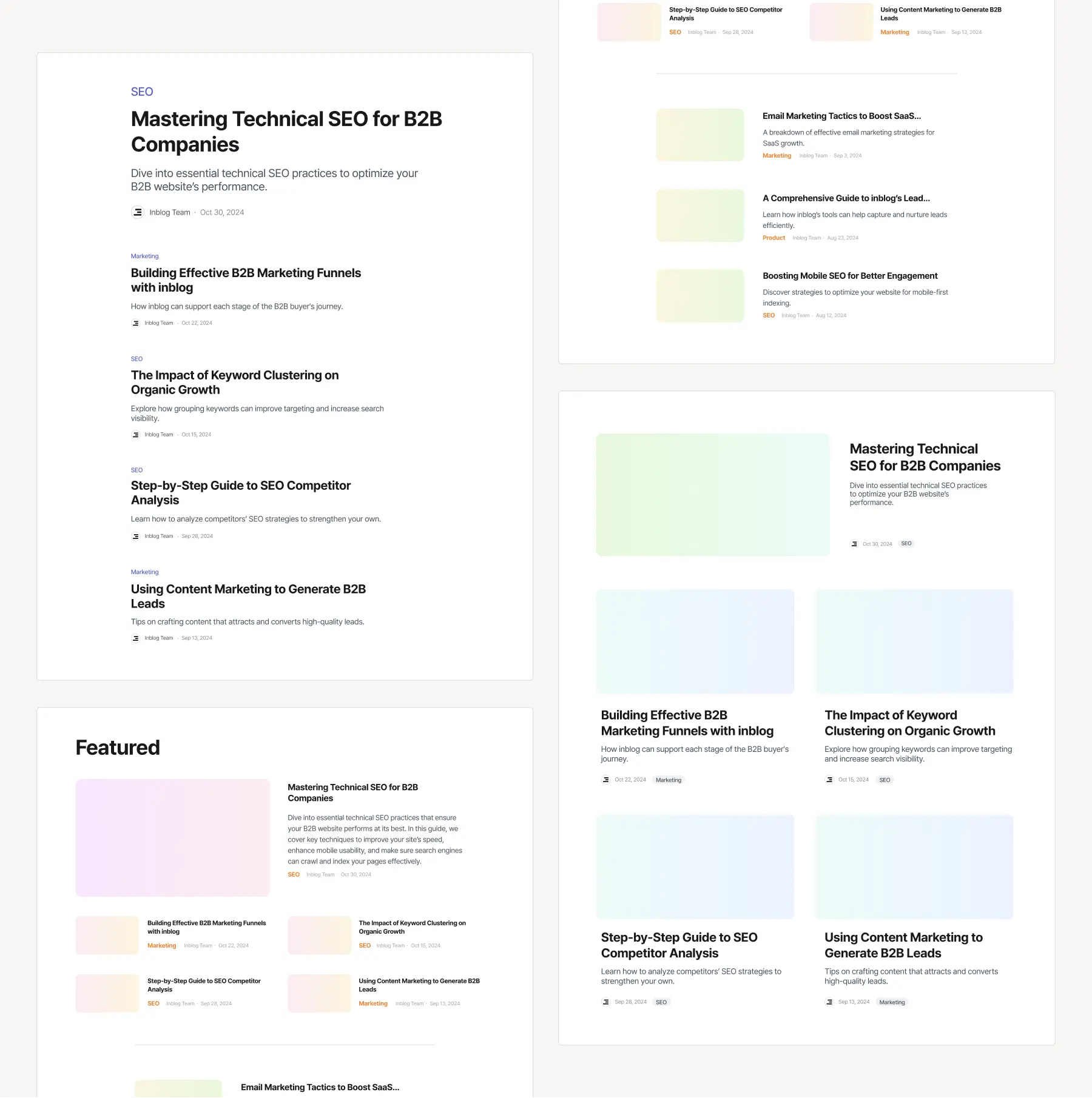 Customizable blog templates