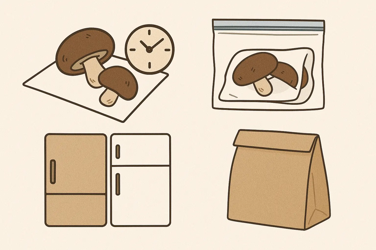 표고버섯 냉장 보관 방법에 대한 이미지