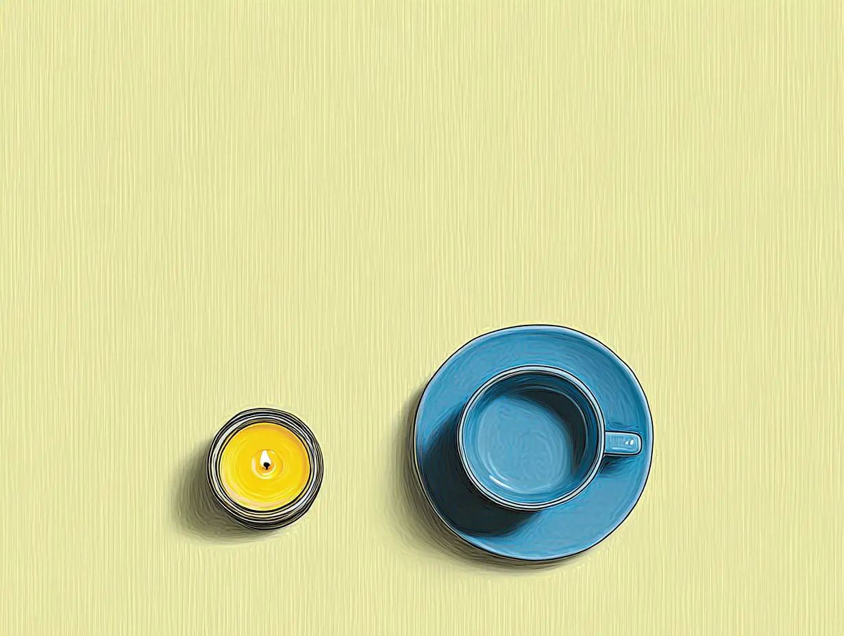 불안 완화에 도움이 되는 허브티. 캐모마일, 라벤더, 루이보스 차 컵이 놓여 있는 장면.