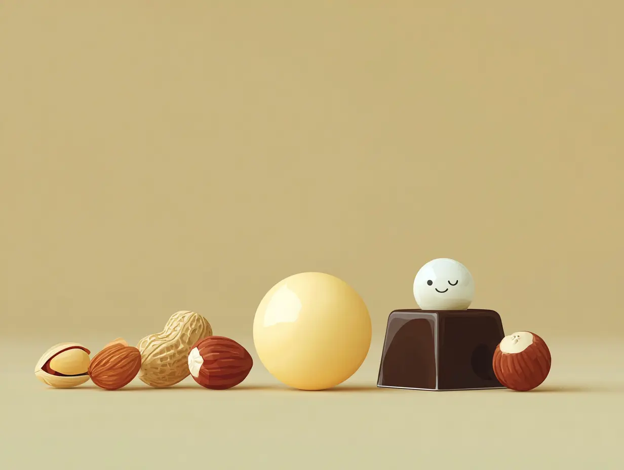 견과류와 초콜릿, 작은 마사지 볼 같은 퇴근길 전용 아이템으로 긴장을 풀고 회복하는 모습.