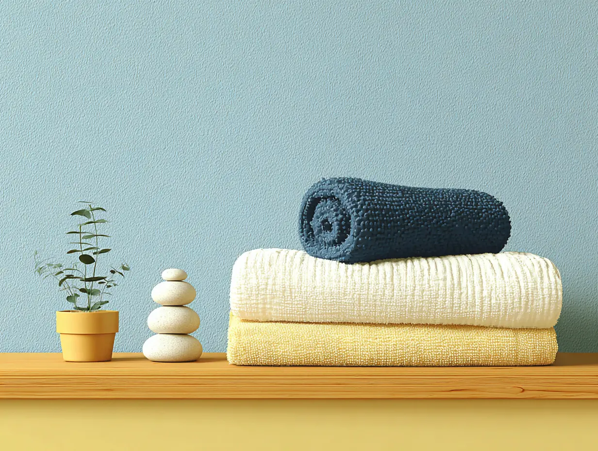 부드러운 코튼 타월로 피부를 톡톡 눌러 닦는 장면, 피부 자극을 최소화한 모습.