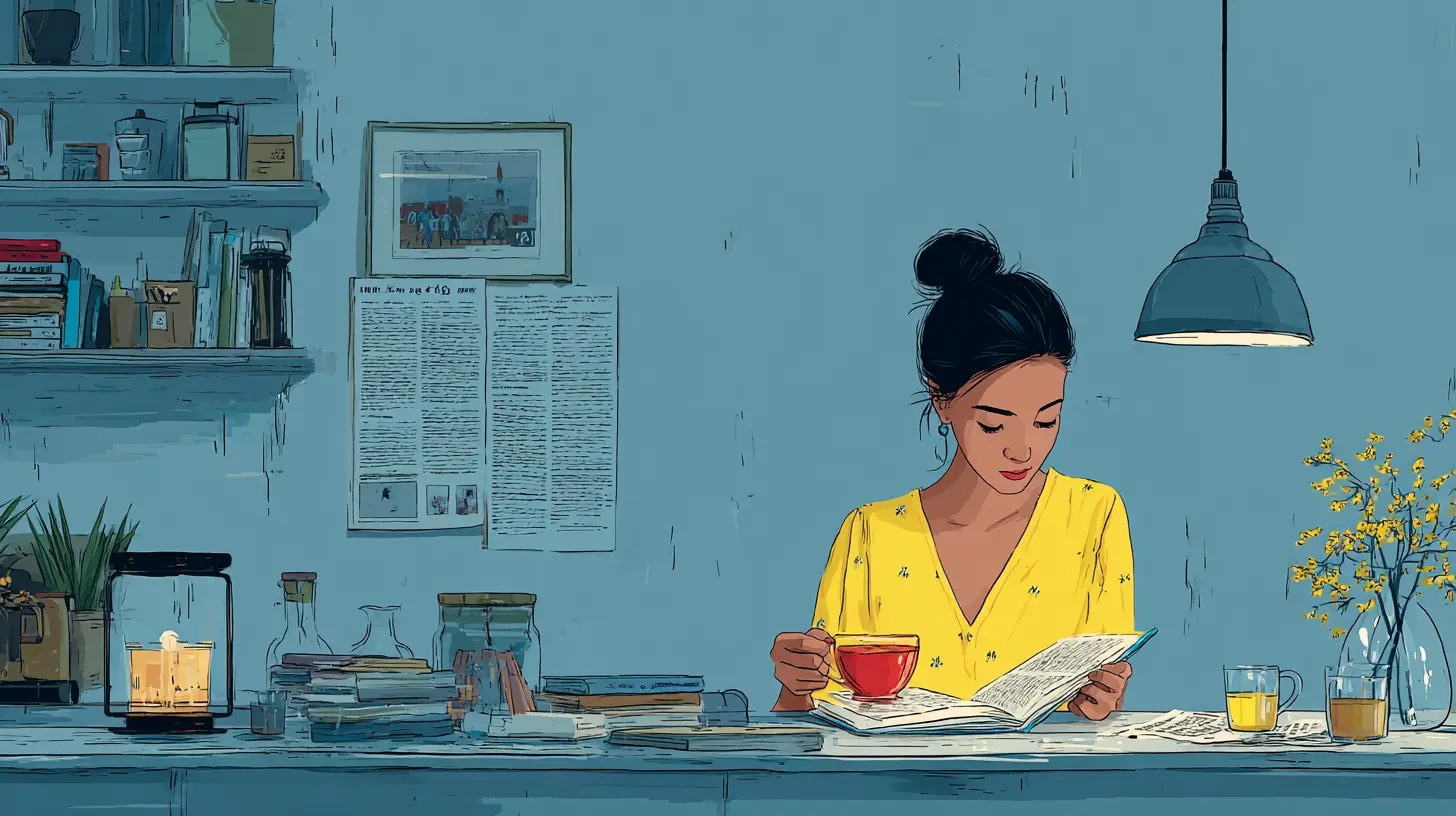 항산화 루틴을 실천하는 저녁 시간의 차분한 장면