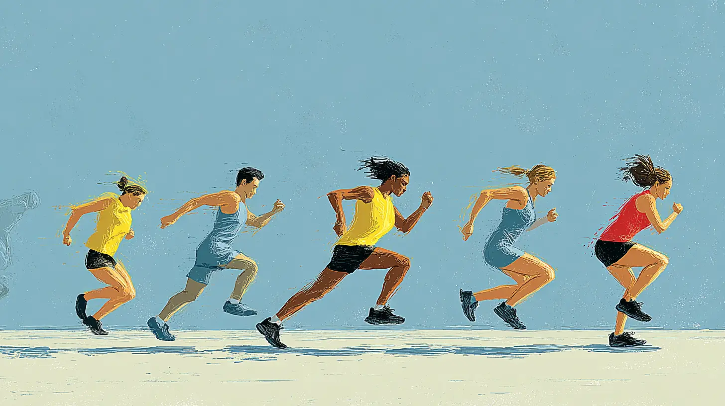 고강도 인터벌 트레이닝의 운동 흐름을 표현한 이미지