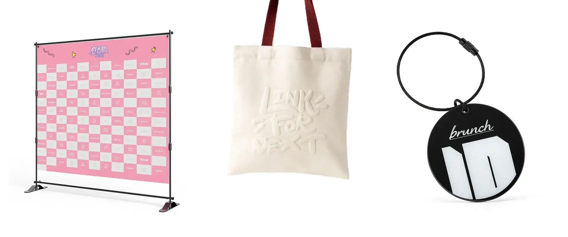 전시회·박람회 굿즈 포토존 백월, 에코백, NFC 키링