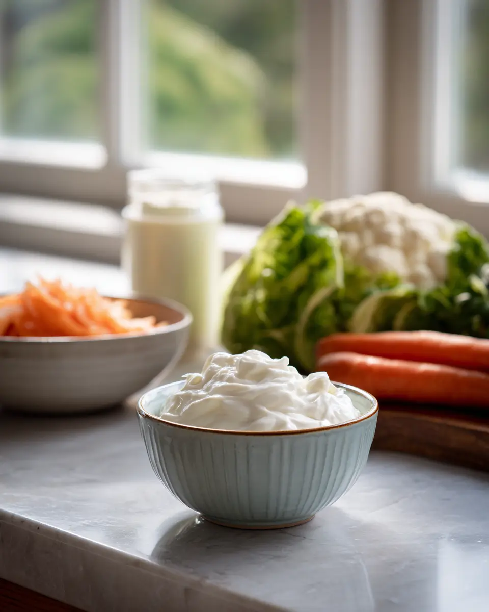 강아지 장 건강과 면역력 향상을 위한 무가당 플레인 요거트와 발효 채소 등 천연 프로바이오틱스 식품