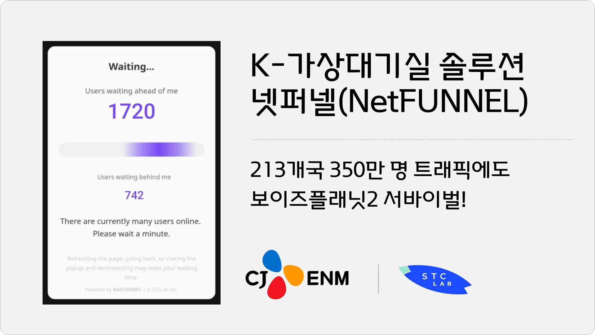 [K-가상대기실 솔루션, 넷퍼넬] 213개국 350만 명 트래픽에도 서바이벌!
