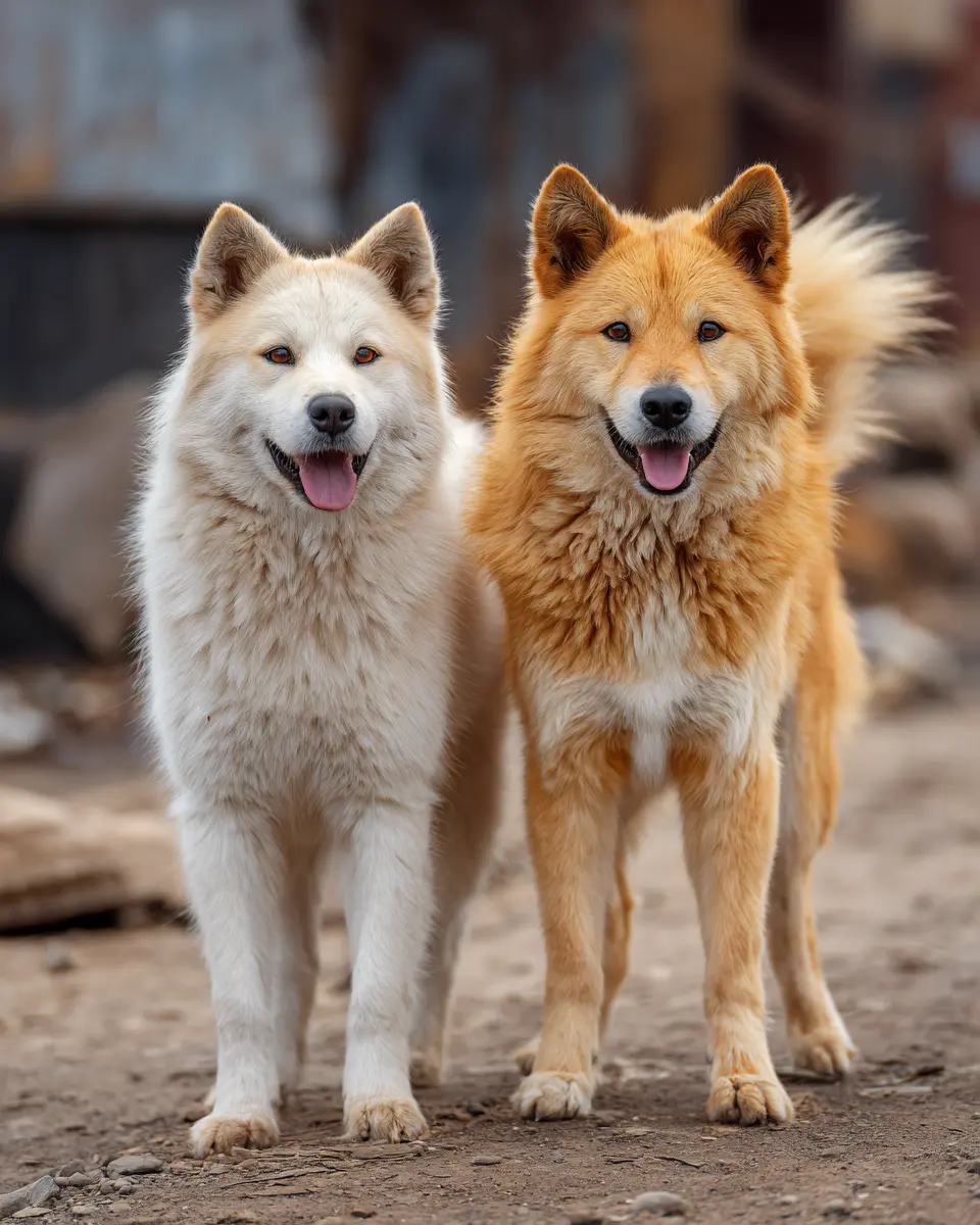 단백질 영양 상태에 따른 강아지 털의 건강 차이를 보여주는 비교 사진