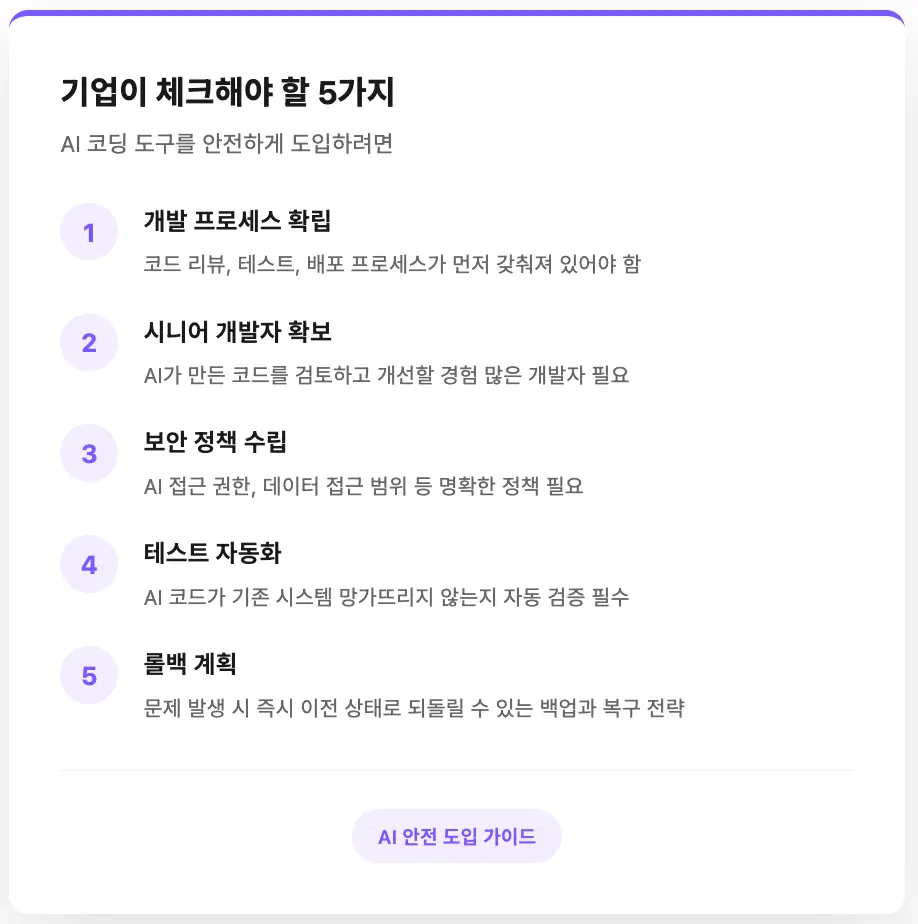AI 코딩 도구를 도입할 때 체크할 5가지