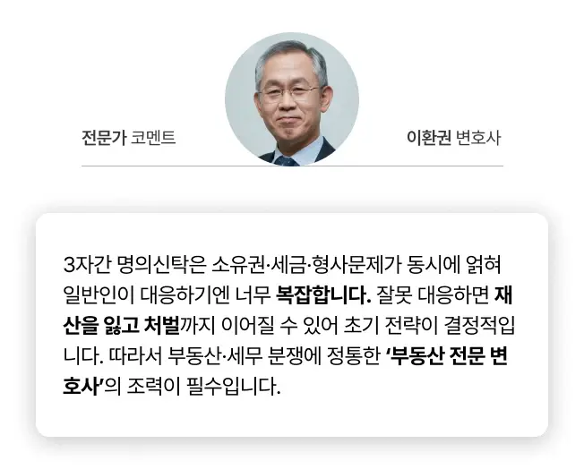 3자간 명의신탁 사건은 부동산 전문 변호사가 필요합니다